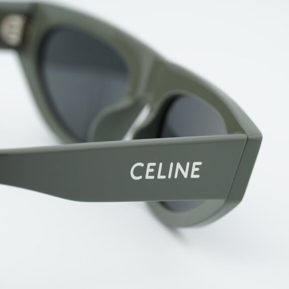 Celine CL40315U 93A Sunglasses Green Geometric Frame, Smoke Lenses main image 4